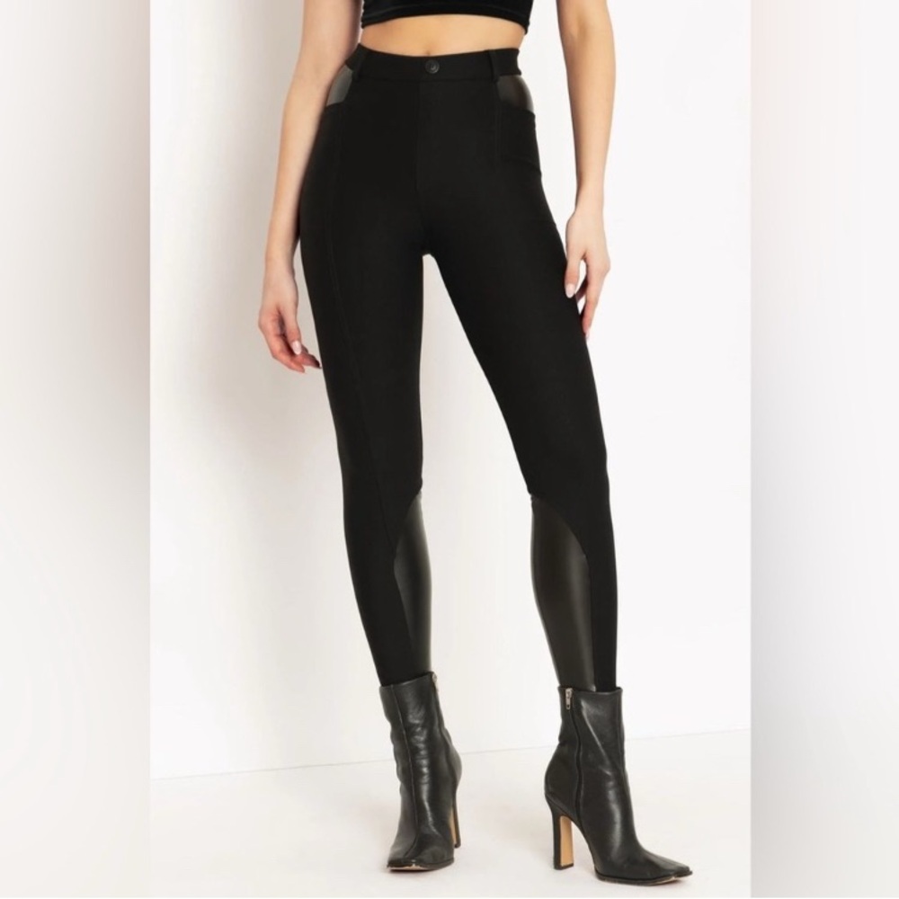 Blackmilk Black Splice Paneled HW Leggings